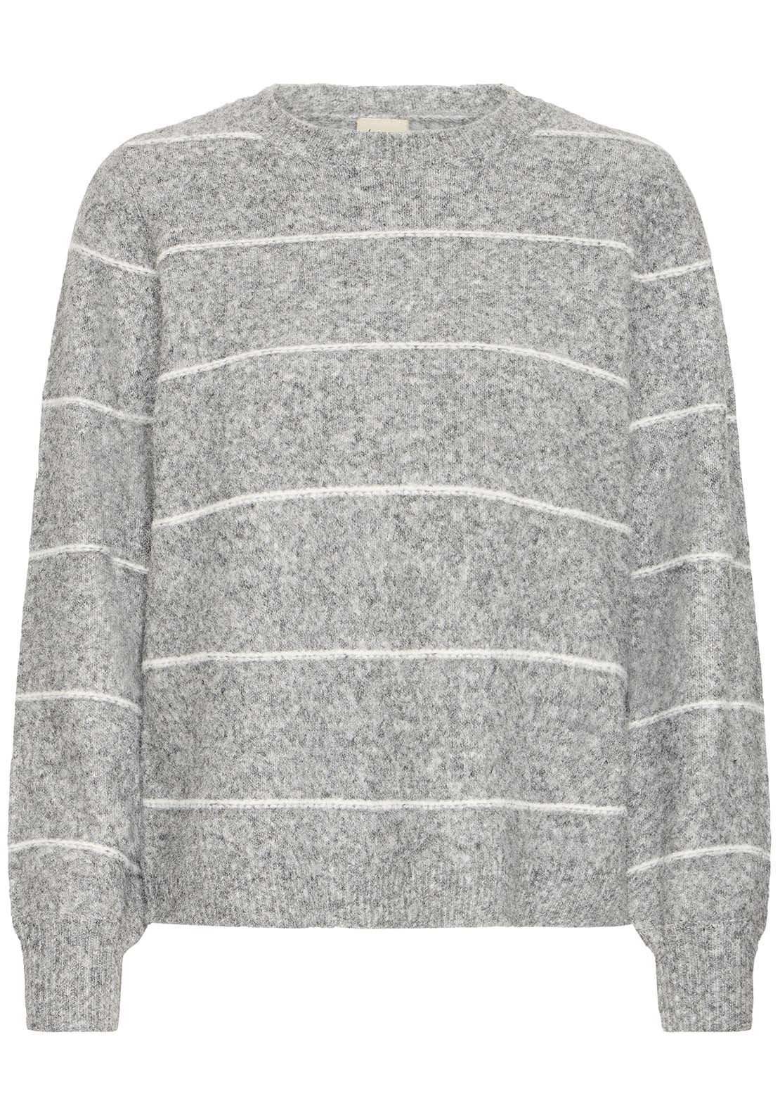 Fransa Knit Pullover - Feather Gray Mix 6 Shaws Department Stores