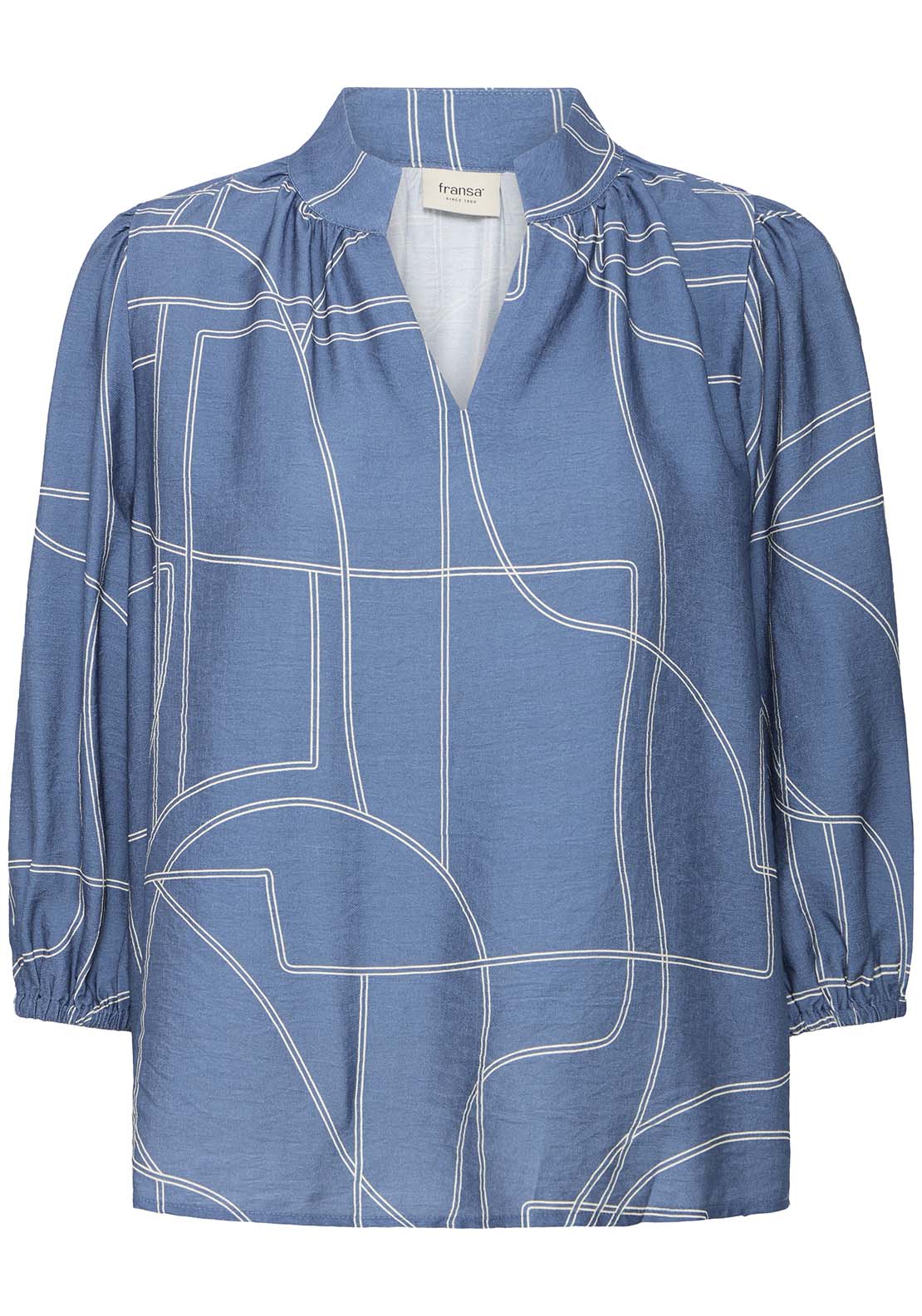 Fransa Long Sleeve Blouse - Bering Sea Art 6 Shaws Department Stores