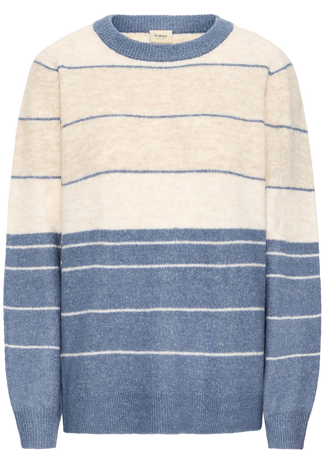 Fransa Knit Pullover - Blue 4 Shaws Department Stores