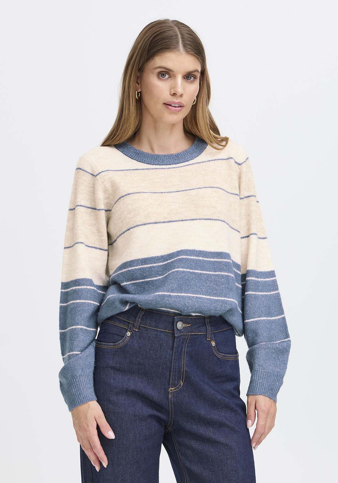 Fransa Knit Pullover - Blue 1 Shaws Department Stores