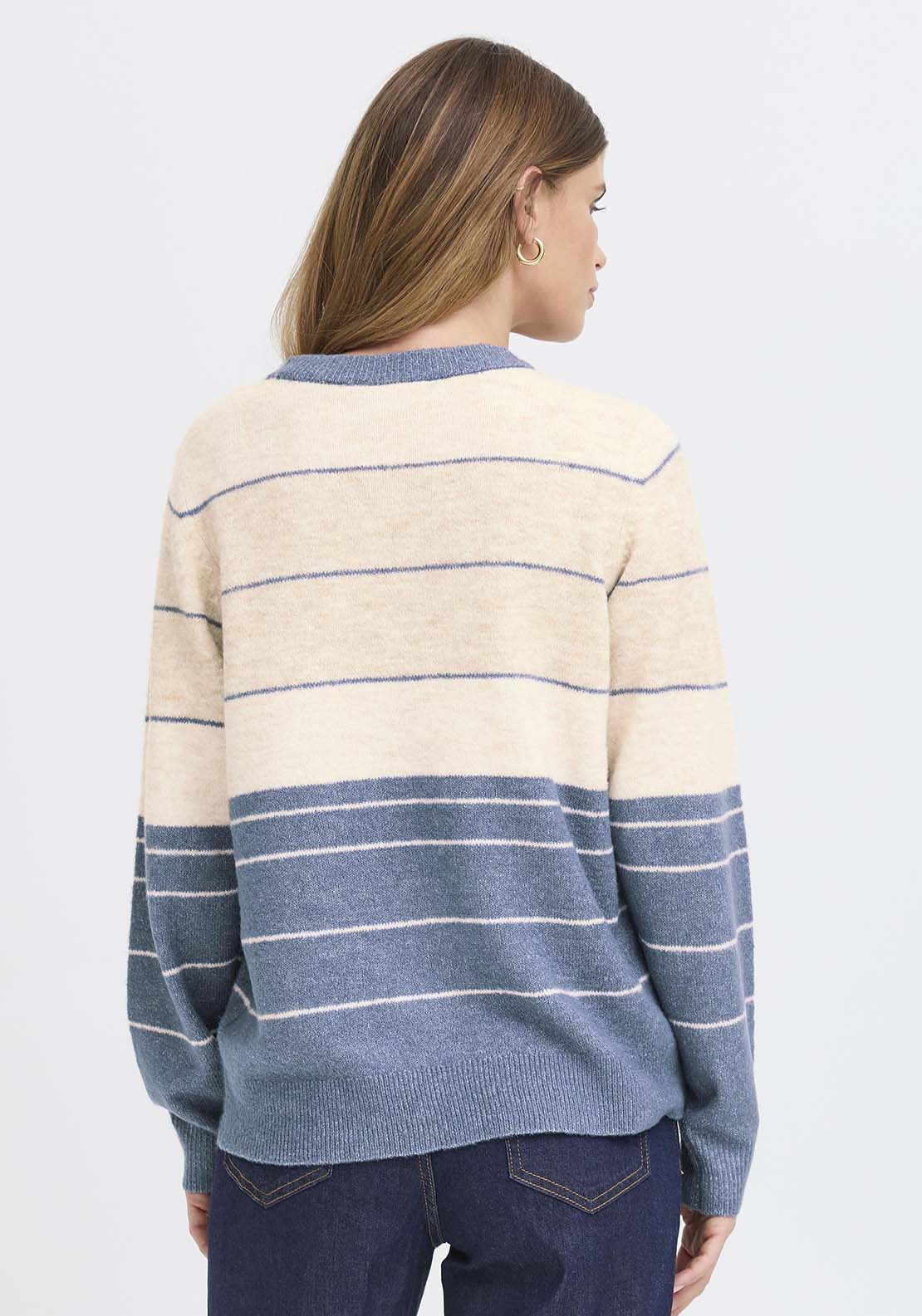 Fransa Knit Pullover - Blue 2 Shaws Department Stores
