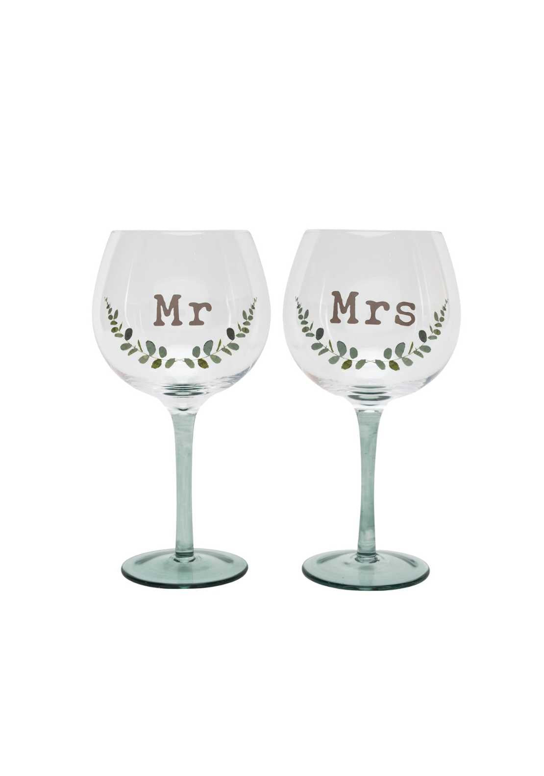 Celebrations Love Story Gin Glass Set of 2 "Mr" & "Mrs" 1 Shaws Department Stores
