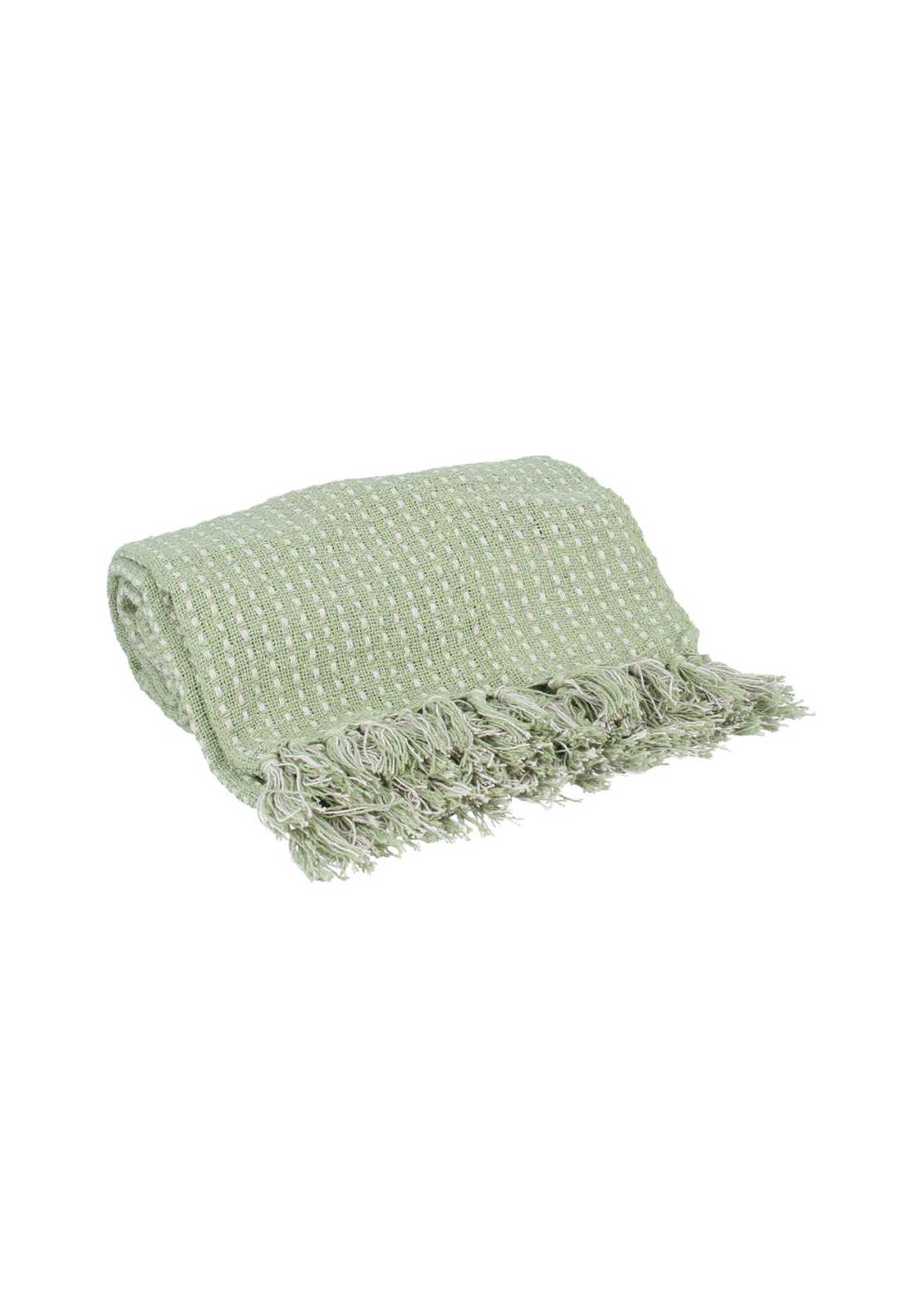 Gisella Graham Green Woven Stab Stitch Throw 1 Shaws Department Stores
