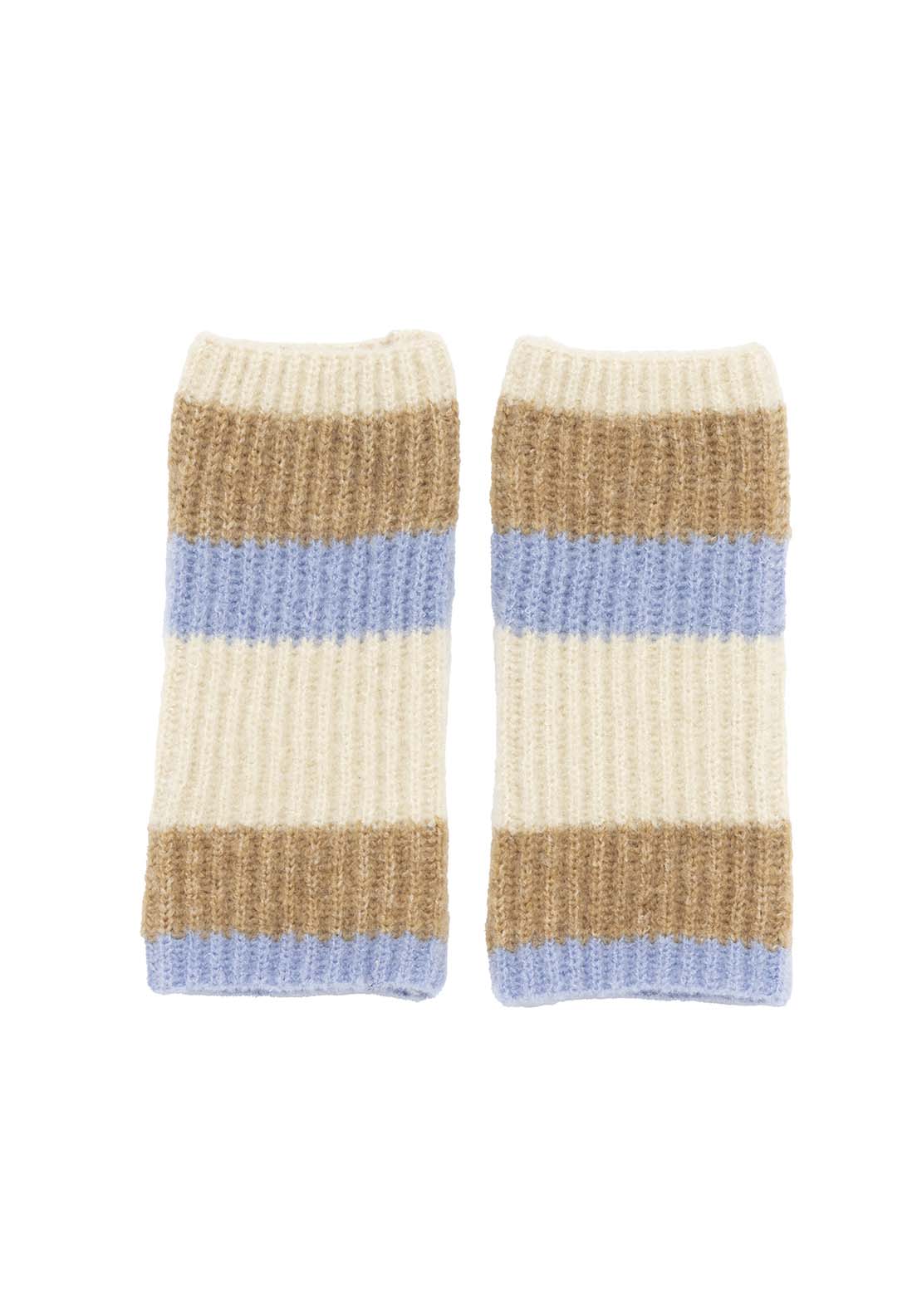 Boardmans Ribbed Striped Armwarmer - Cream Multi 1 Shaws Department Stores