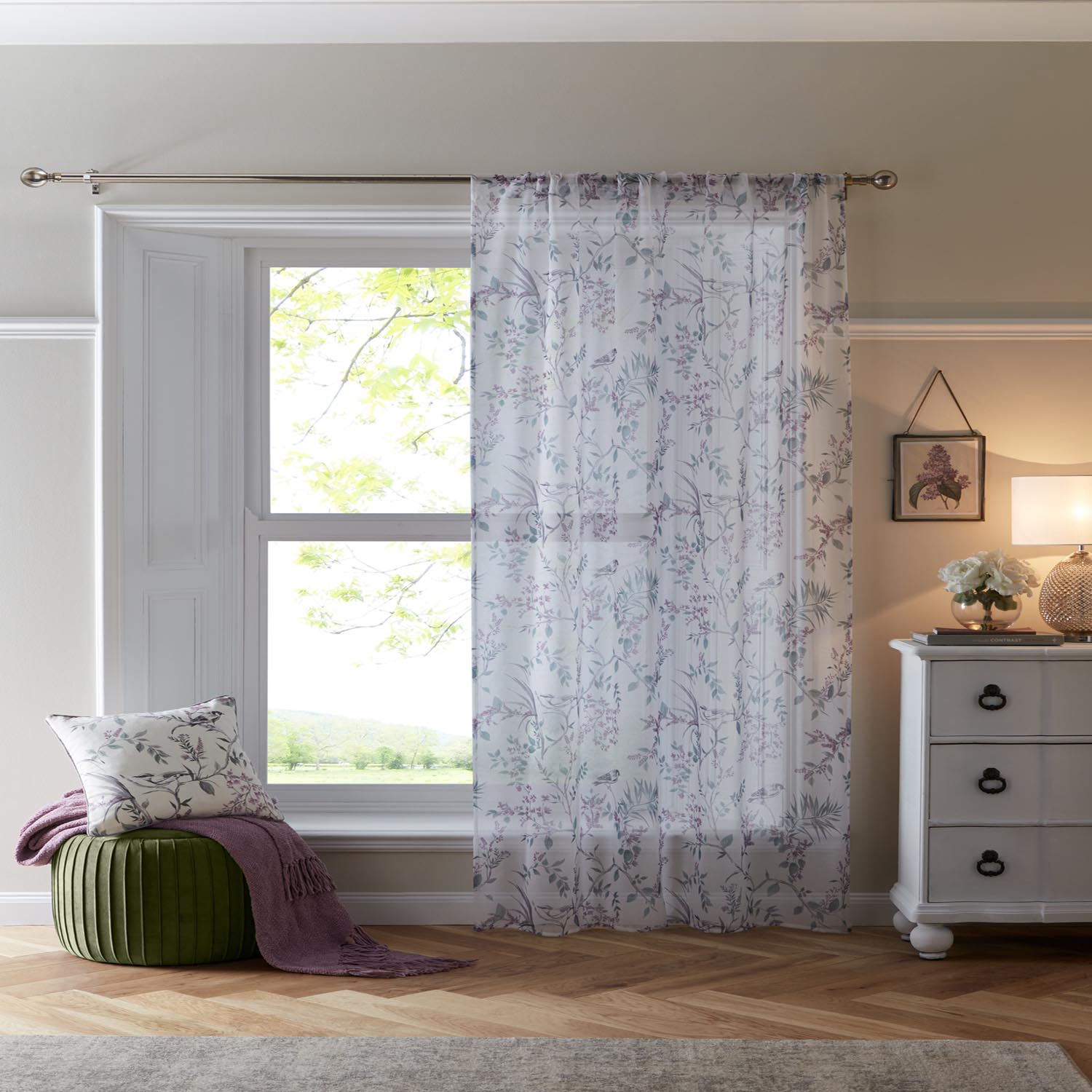 The Home Collection Jacey Heather Voile Curtains Pair 55 X 54 1 Shaws Department Stores