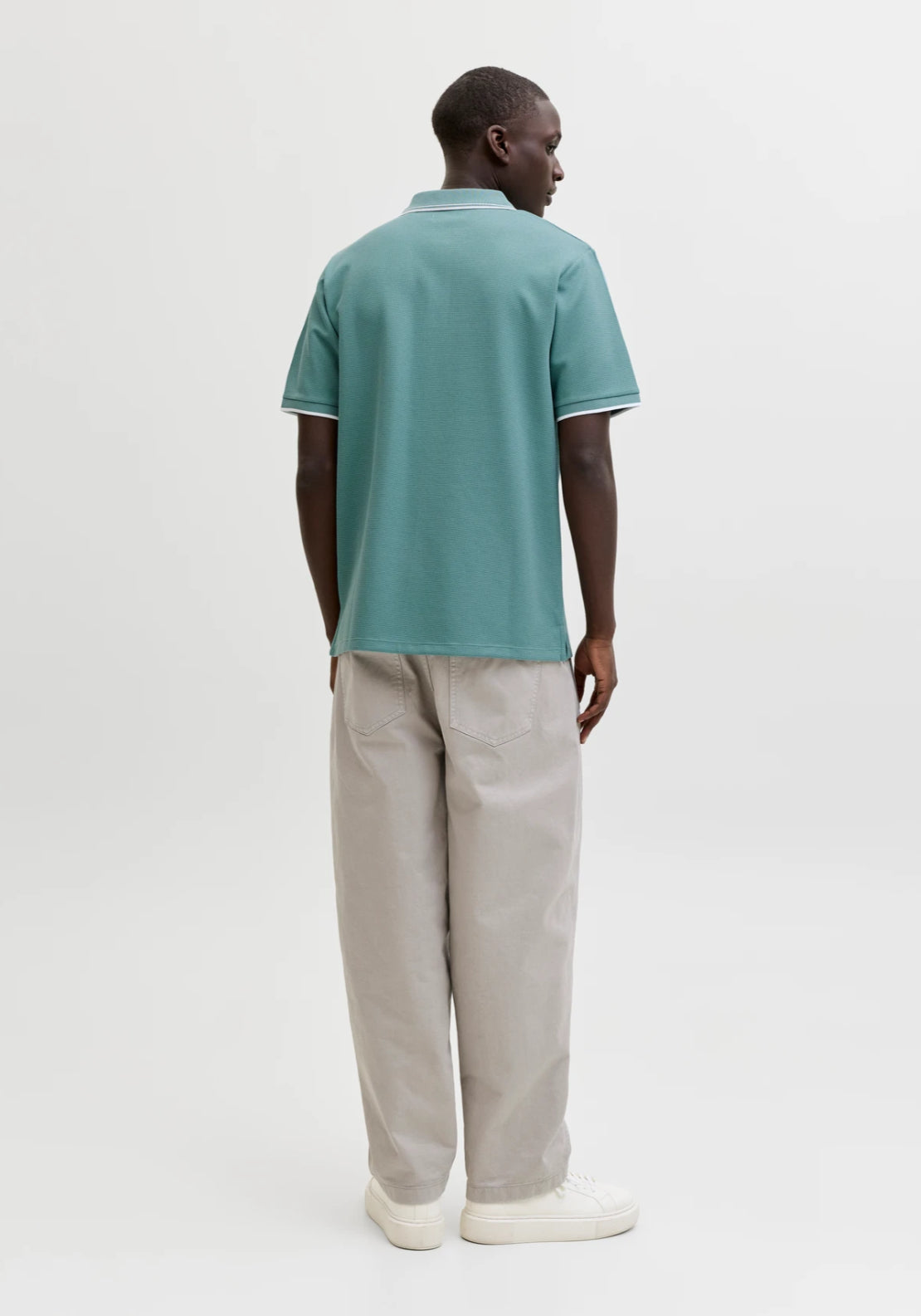 Jack & Jones Stripe Trim Logo Polo - Blue 2 Shaws Department Stores