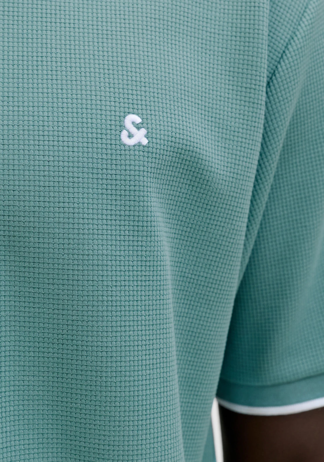 Jack & Jones Stripe Trim Logo Polo - Blue 5 Shaws Department Stores