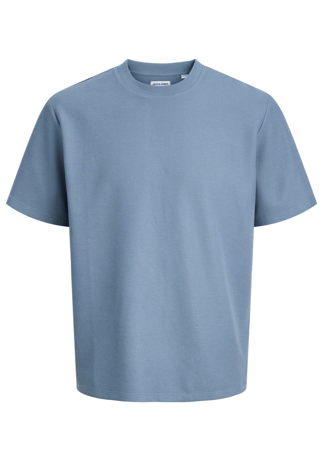 Jack & Jones Plain Textured T-Shirt - Blue 7 Shaws Department Stores