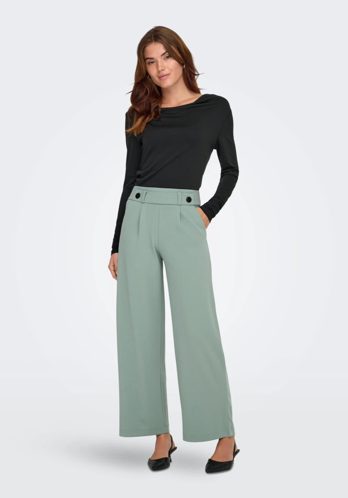 Jdy Geggo Wide Pant - Green 5 Shaws Department Stores
