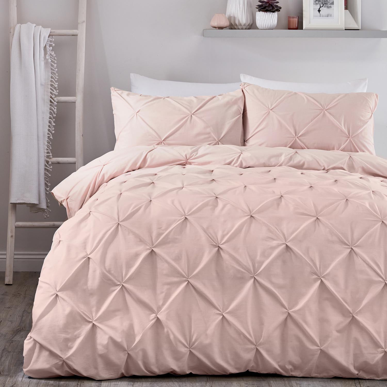 The Home Luxury Collection Lorna Lorna Duvet Cover Set - Blush 1 Shaws Department Stores