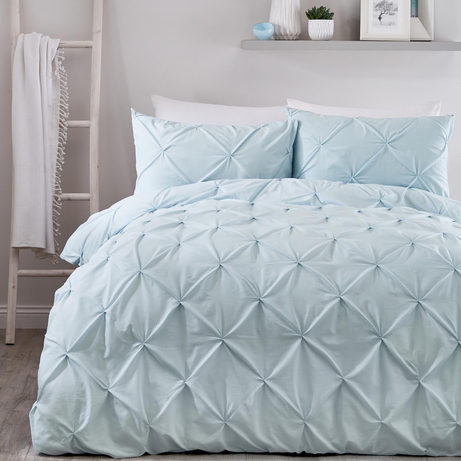 The Home Collection Lorna Duvet Cover Set - Duckegg 1 Shaws Department Stores