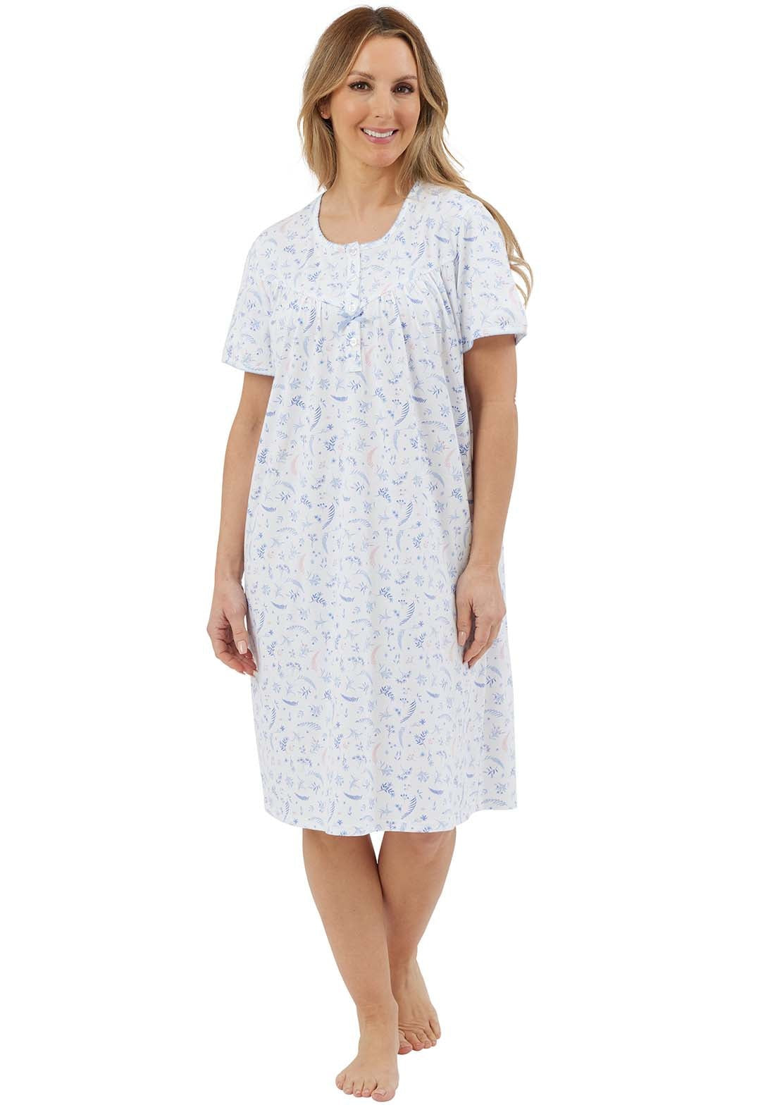 Marlon Harvest Floral Nightdress - Blue 4 Shaws Department Stores
