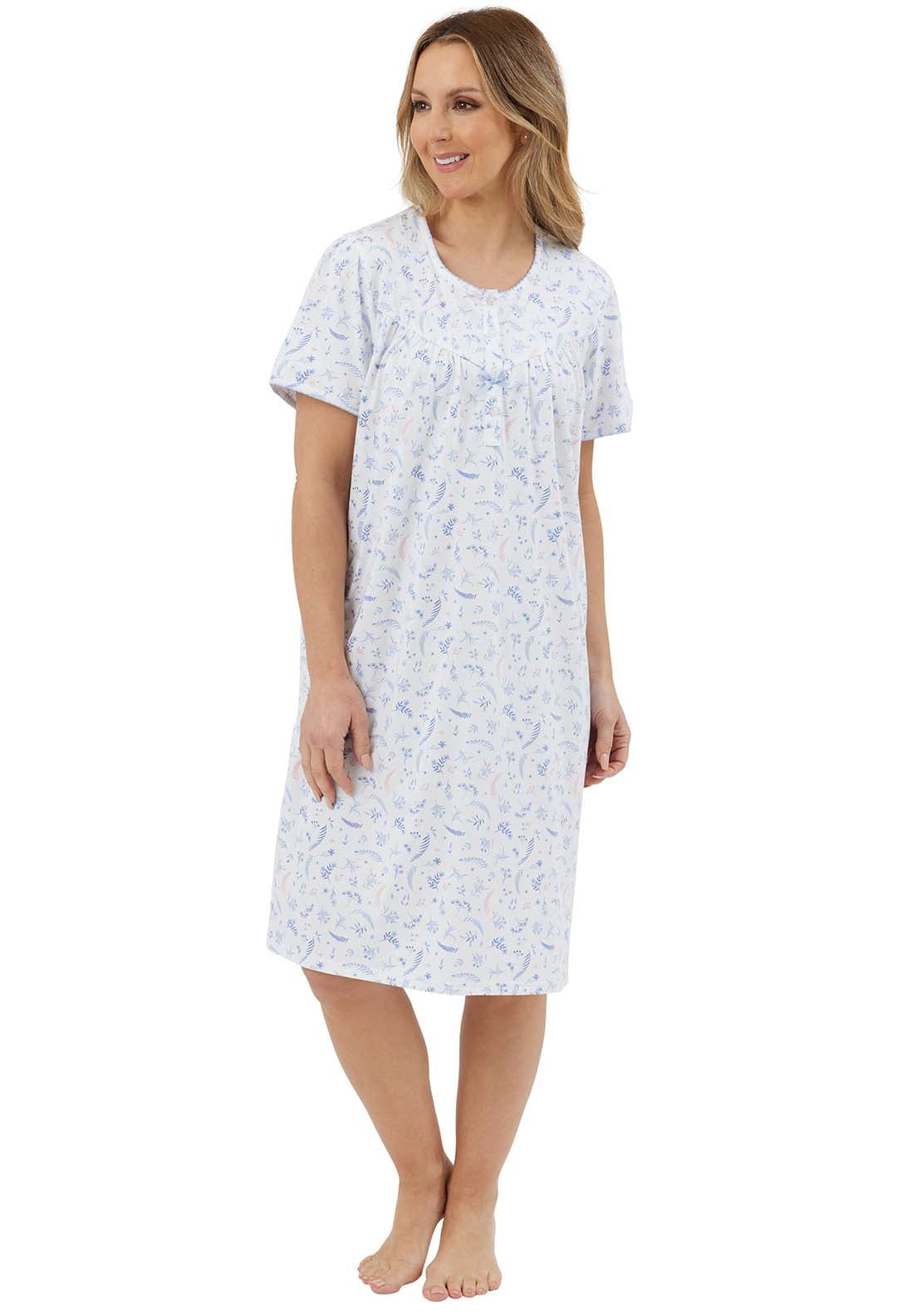Marlon Harvest Floral Nightdress - Blue 3 Shaws Department Stores