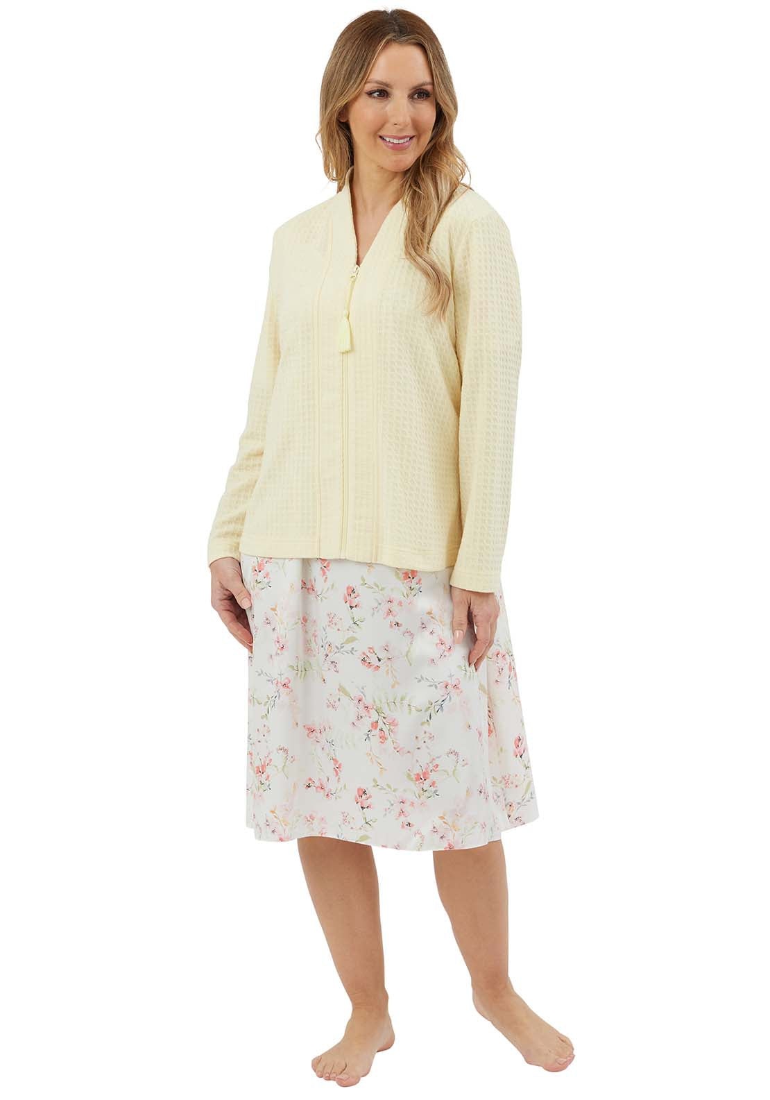 Marlon Waffle Bedjacket With Zipper - Yellow 1 Shaws Department Stores