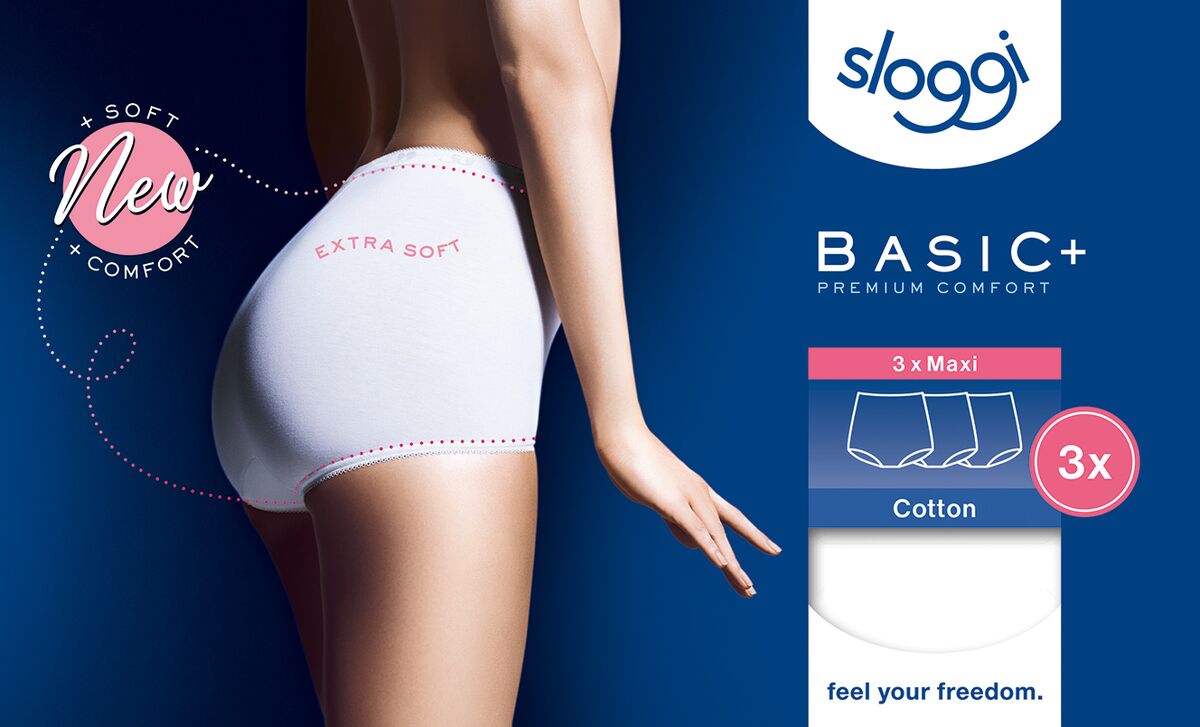 Sloggi Basic+ Maxi 3 Pack - White 8 Shaws Department Stores