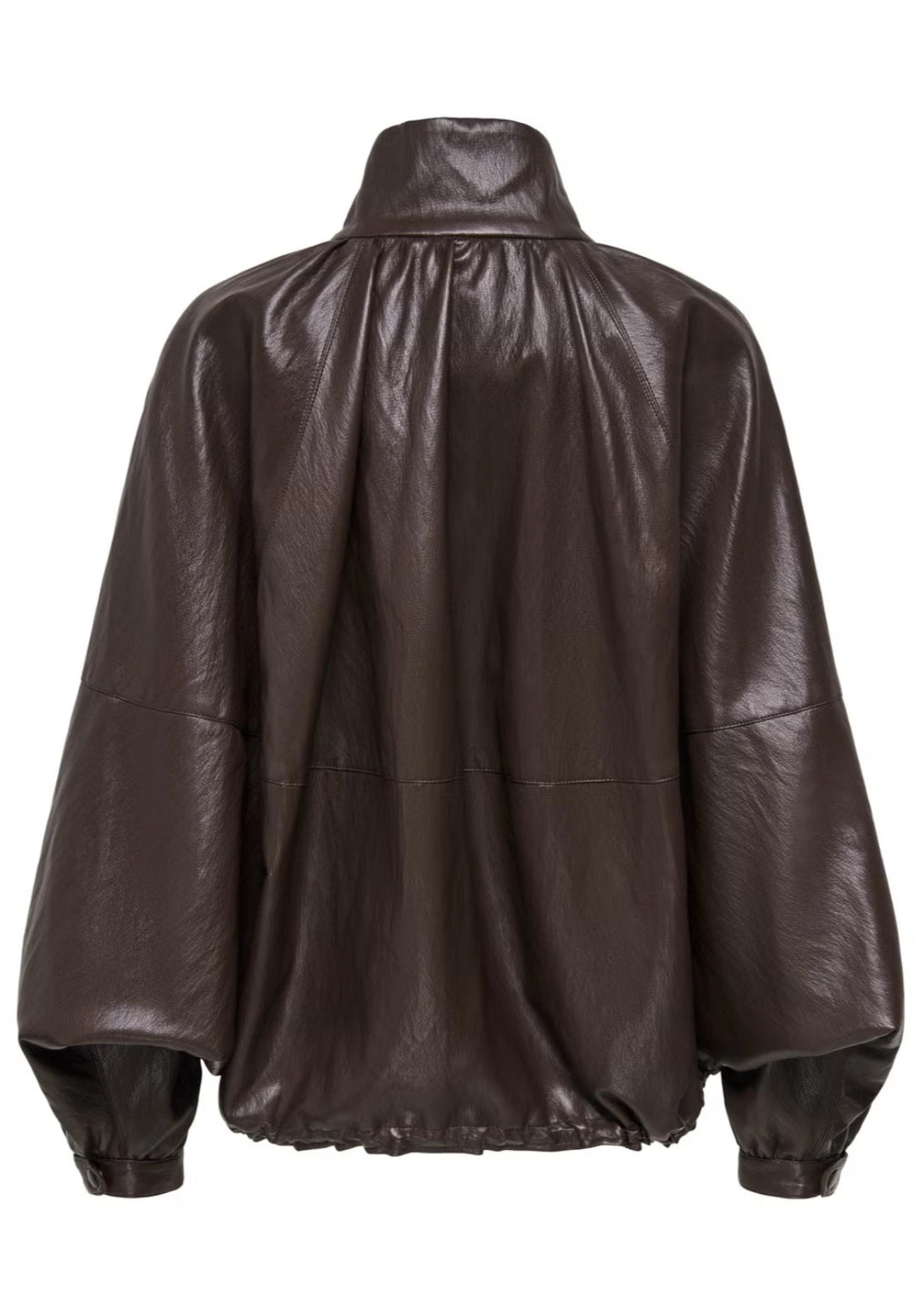 Edith Faux Leather Jacket - Brown