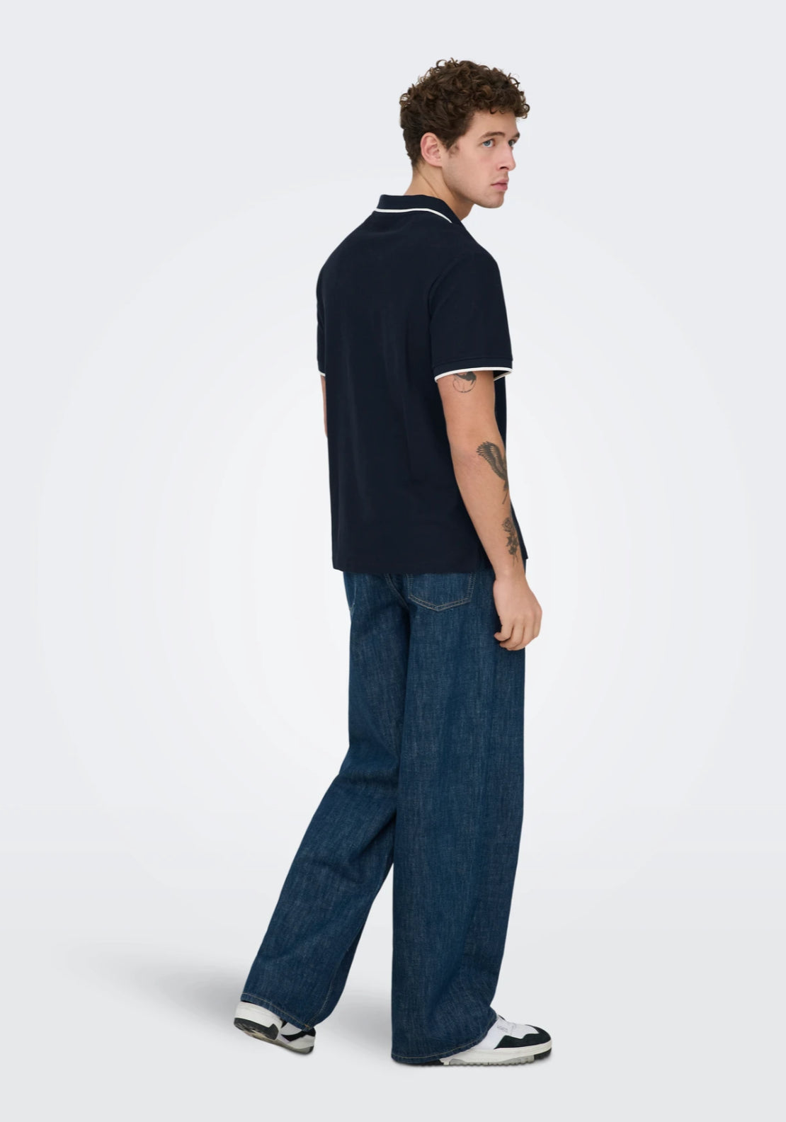 Only & Sons Aston Polo Shirt - Dark Sapphire 2 Shaws Department Stores