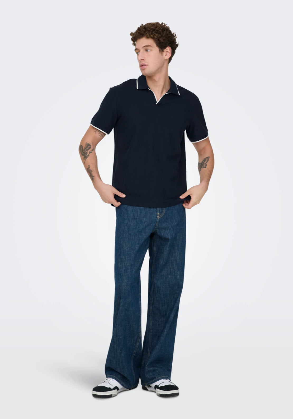 Only & Sons Aston Polo Shirt - Dark Sapphire 5 Shaws Department Stores