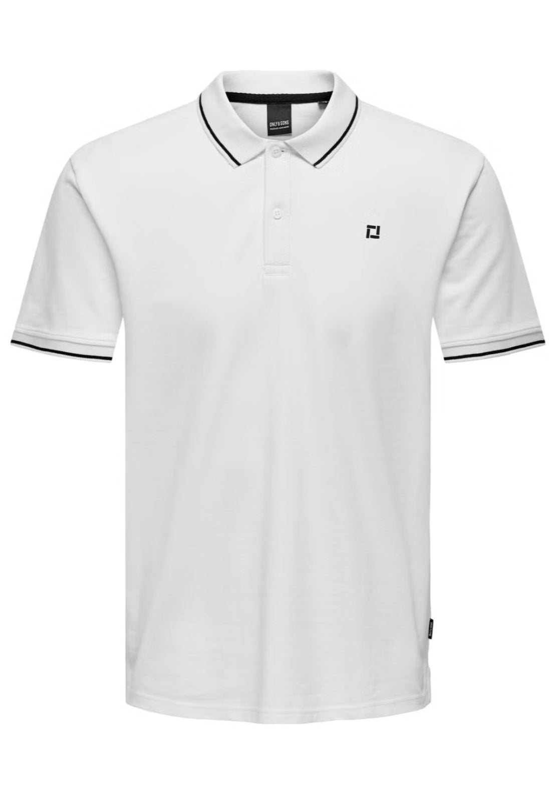 Only & Sons Fletcher Cotton Polo - White 5 Shaws Department Stores