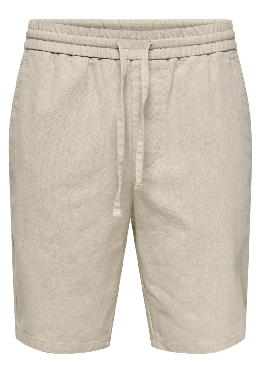 Only & Sons Linus Regular Fit Linen Shorts - Silver Lining 6 Shaws Department Stores