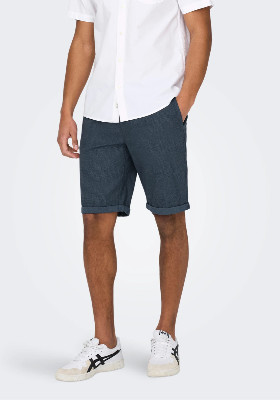 Only & Sons Peter Regular Fit Shorts - Bering Sea 1 Shaws Department Stores