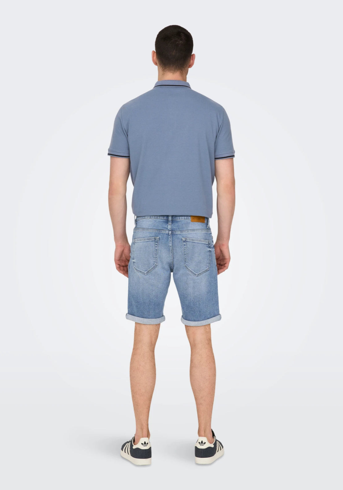 Only & Sons Mid Waist Regular Fit Shorts - Blue 2 Shaws Department Stores