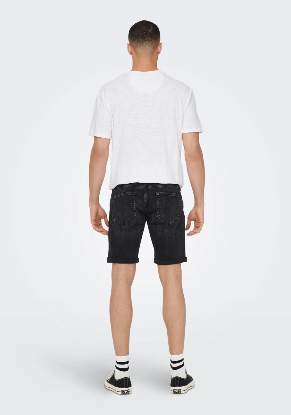 Only & Sons Mid Waist Regular Fit Shorts - Black 2 Shaws Department Stores