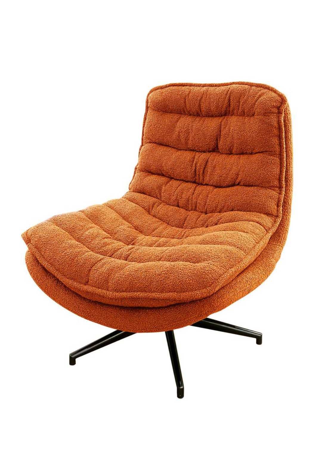 The Home Yasmine Swivel Accent Chair Boucle Rust - Rust 1 Shaws Department Stores