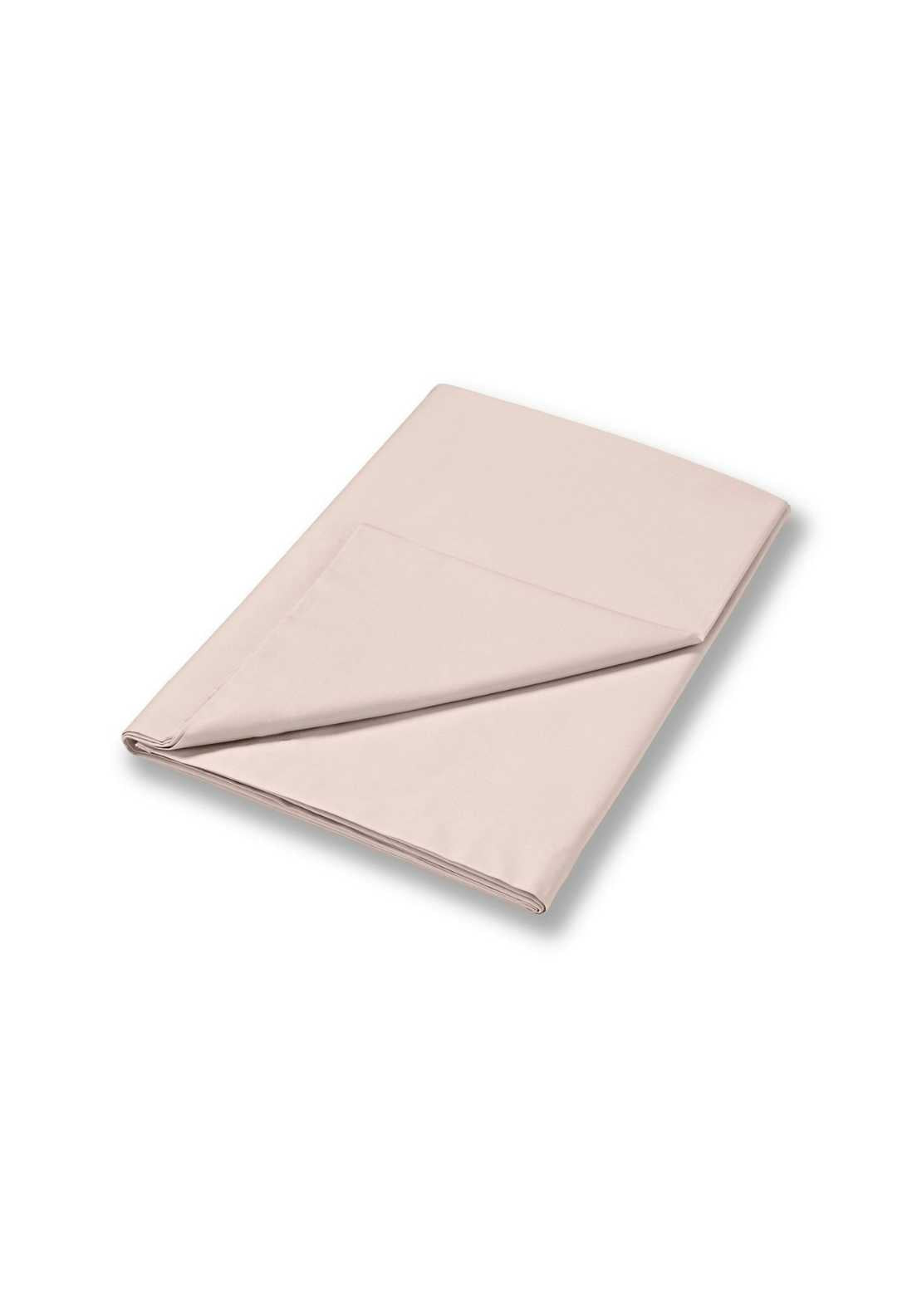 Bianca 400 Thread Count Sateen Flat Sheet 100% Cotton - Natural Oyster 1 Shaws Department Stores