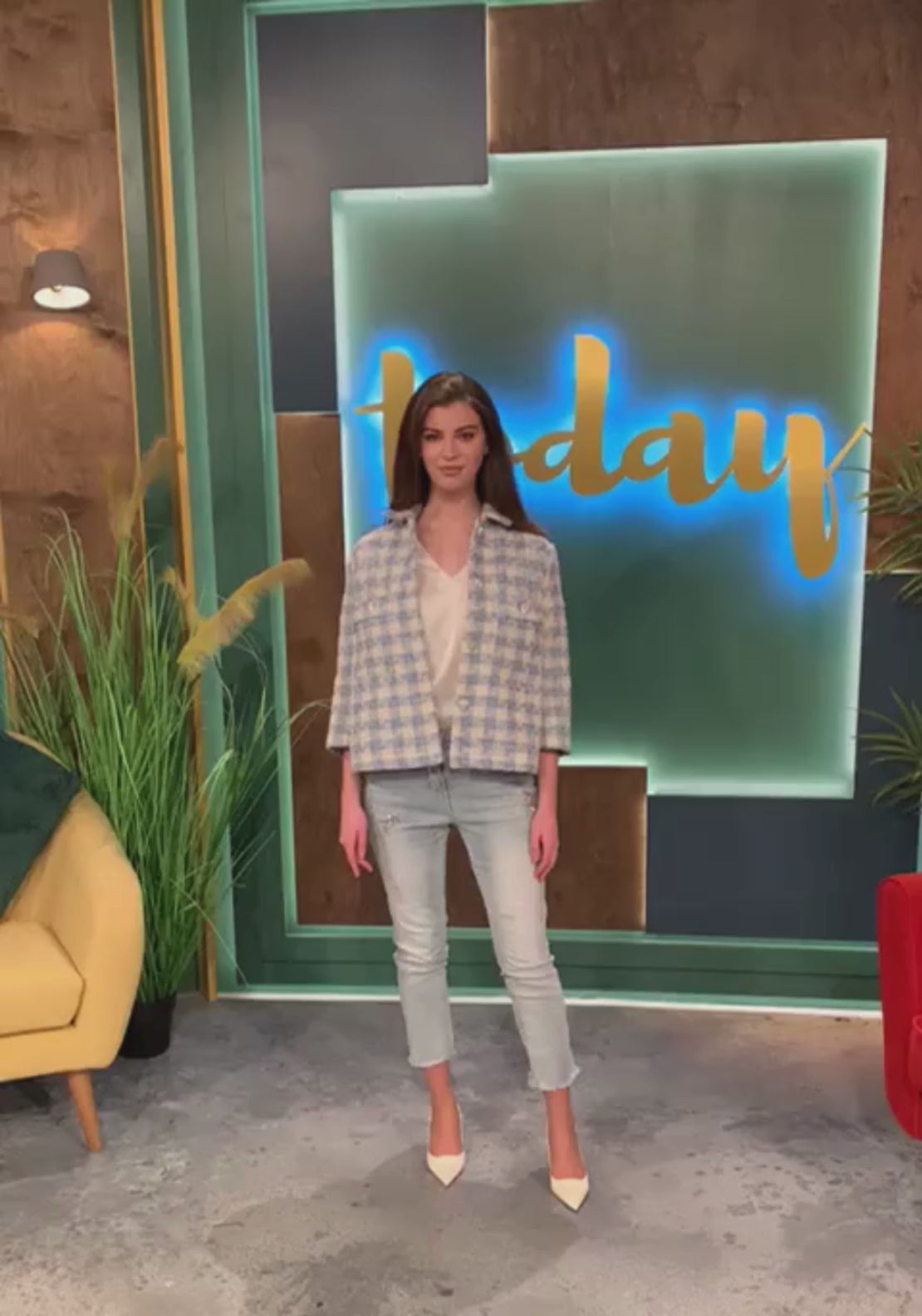 Denim Trousers With Gemstones