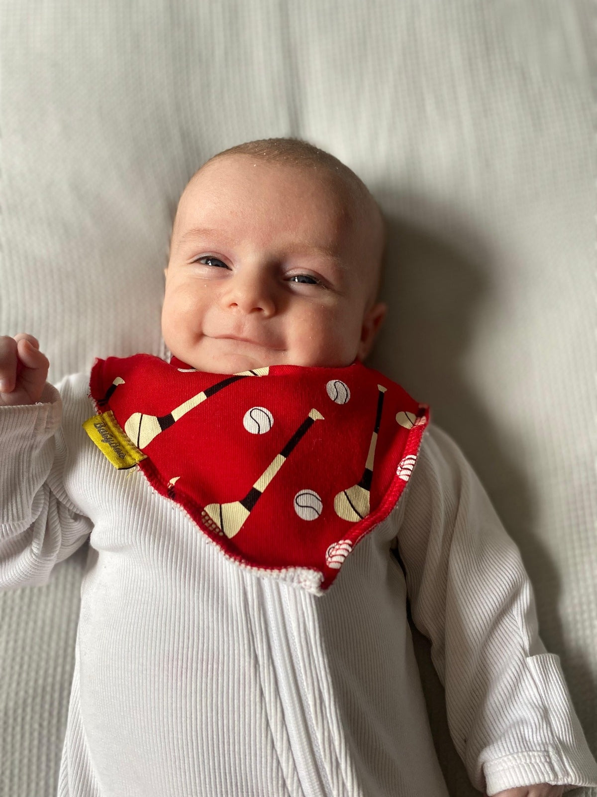 Babyboo Red GAA mad organic cotton DribbleBoo bandana bib - Red 2 Shaws Department Stores