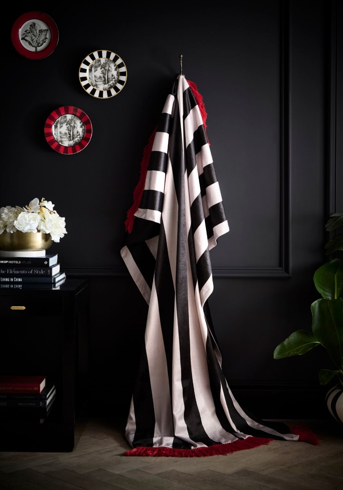 Laurence Llewelyn-bowen Festivo Stripe Throw - Black 1 Shaws Department Stores