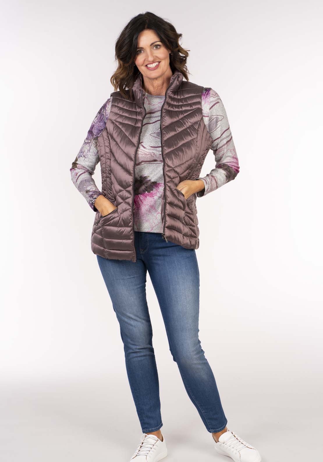 Tea Lane Padded Gilet - Plum 4 Shaws Department Stores