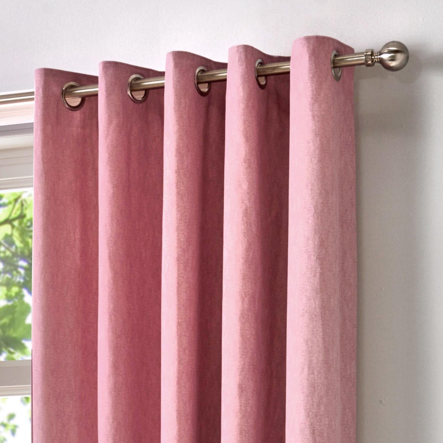 The Home Luxury Collection Bonne Lined Eyelet Curtains - Blush 2 Shaws Department Stores