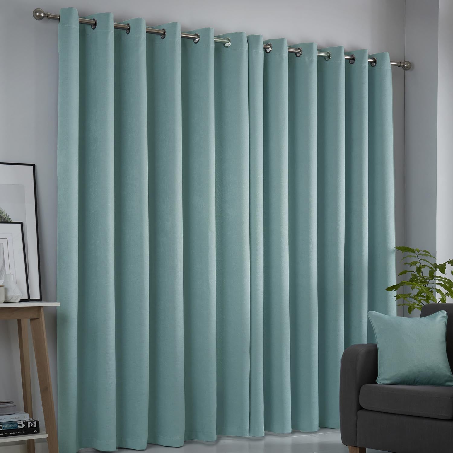 The Home Collection Luna Luna Dim Out Eyelet Curtains - Duckegg 2 Shaws Department Stores