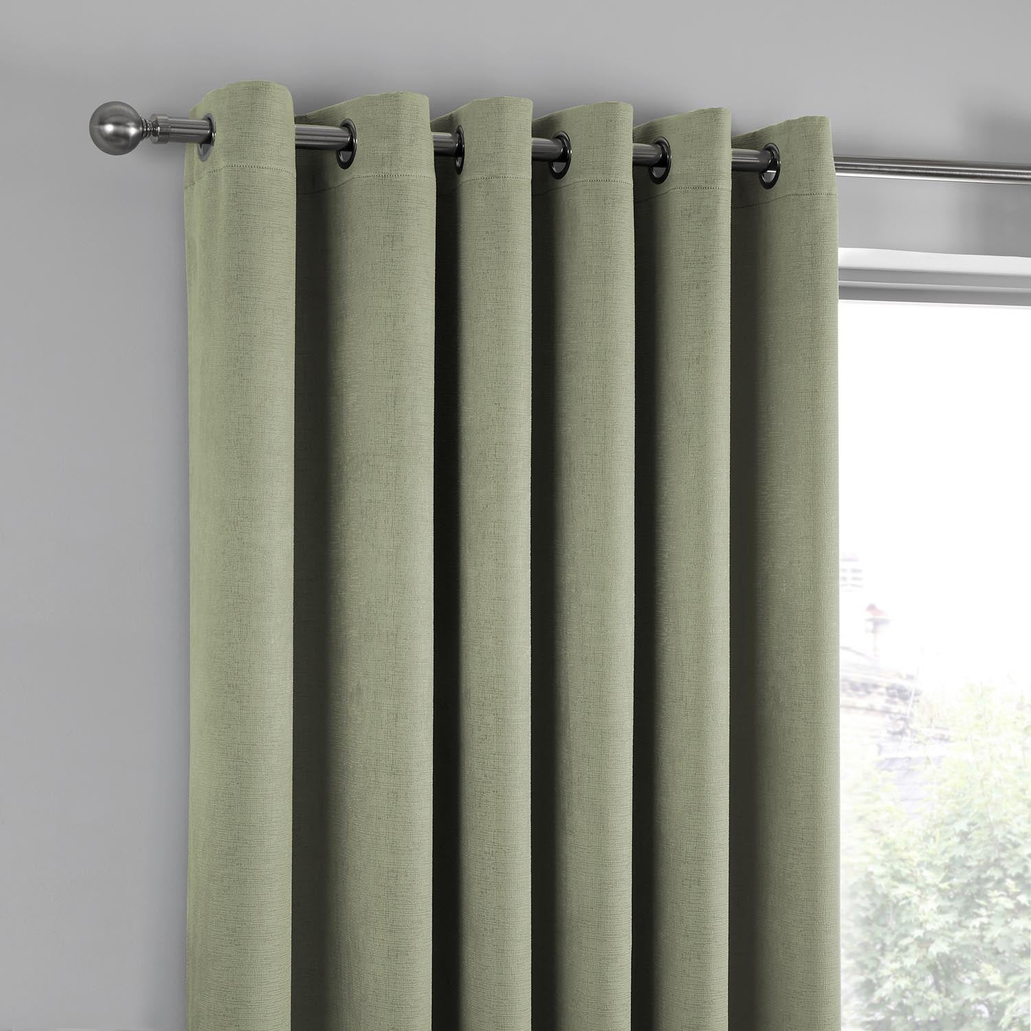 The Home Collection Luna Luna Eyelet Curtain - Green 2 Shaws Department Stores