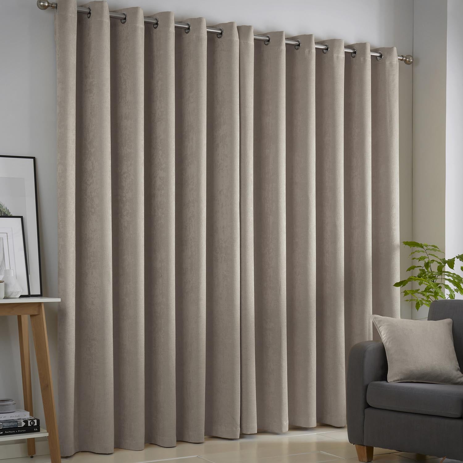 Home Collection Luna Luna Dim Out Eyelet Curtains - Natural 2 Shaws Department Stores