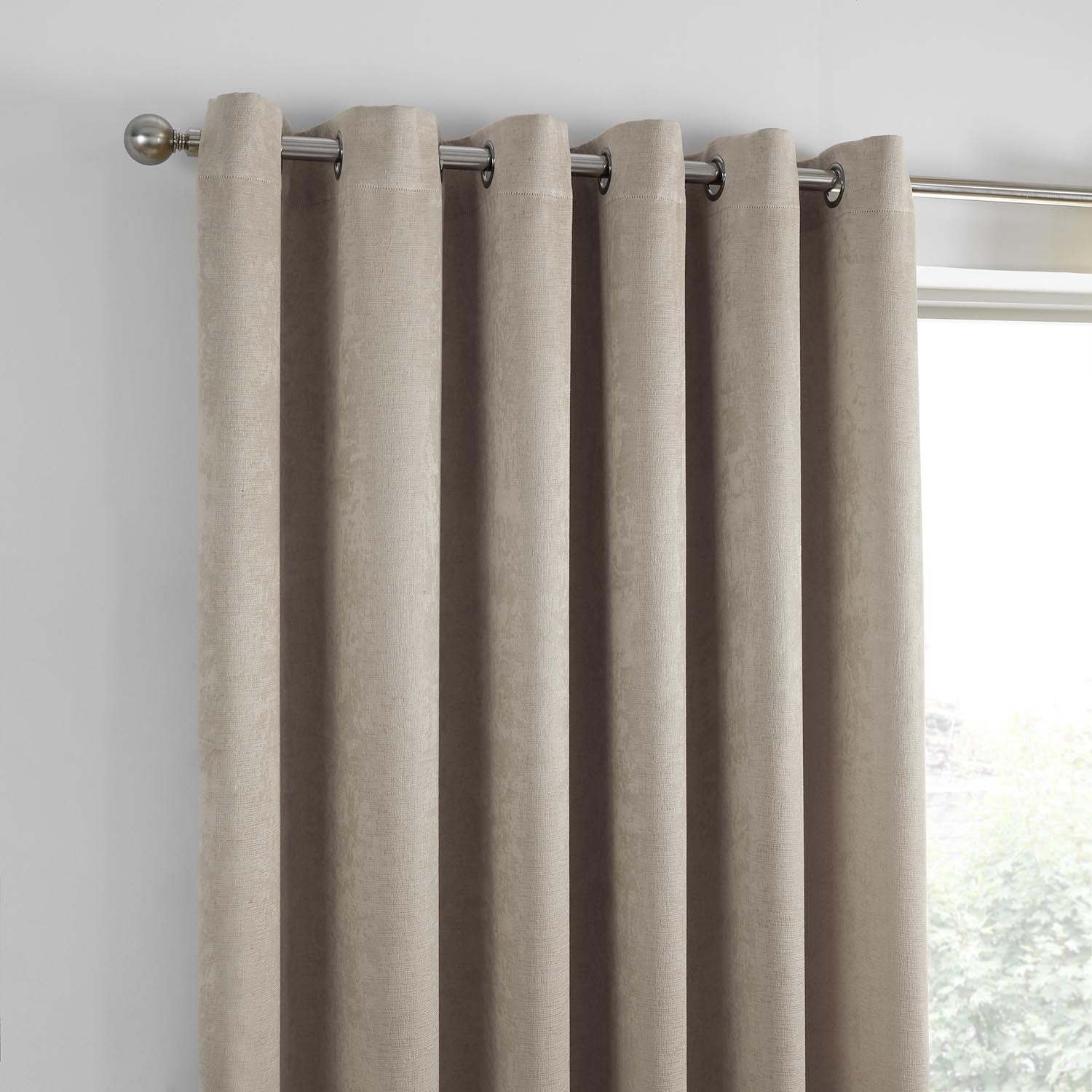 Home Collection Luna Luna Dim Out Eyelet Curtains - Natural 3 Shaws Department Stores
