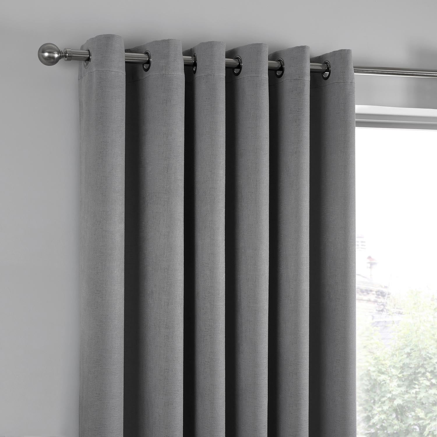Home Collection Luna Luna Dim Out Eyelet Curtains - Silver 3 Shaws Department Stores