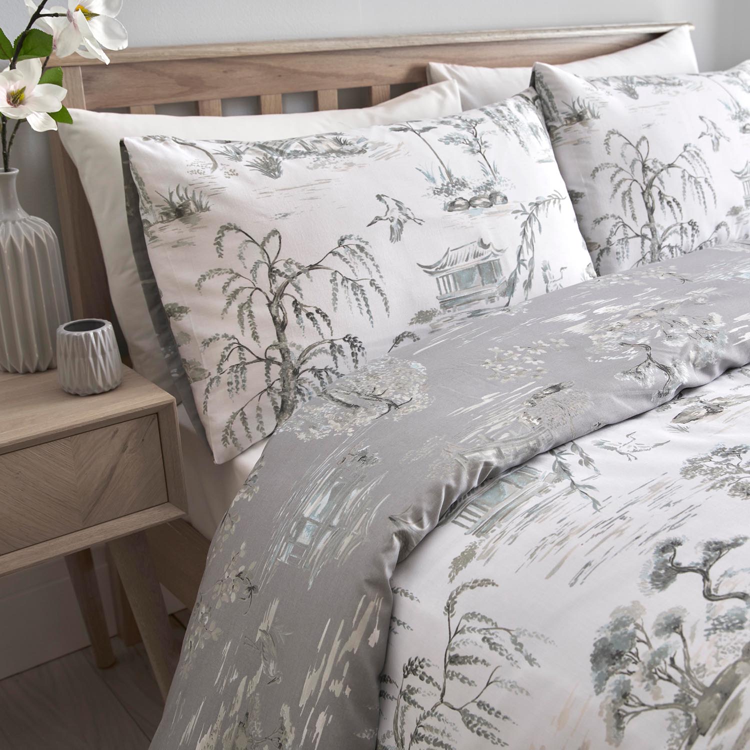 The Home Collection Toile Grey Duvet Cover Set 2 Shaws Department Stores