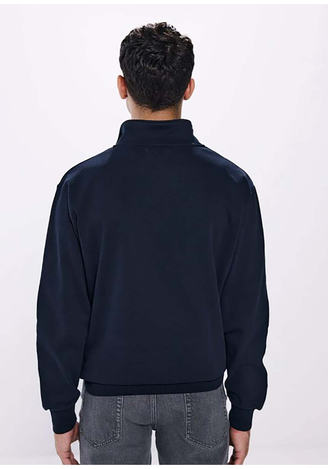 Springfield Basic Trucker Neck Sweatshirt - Blue 2 Shaws Department Stores
