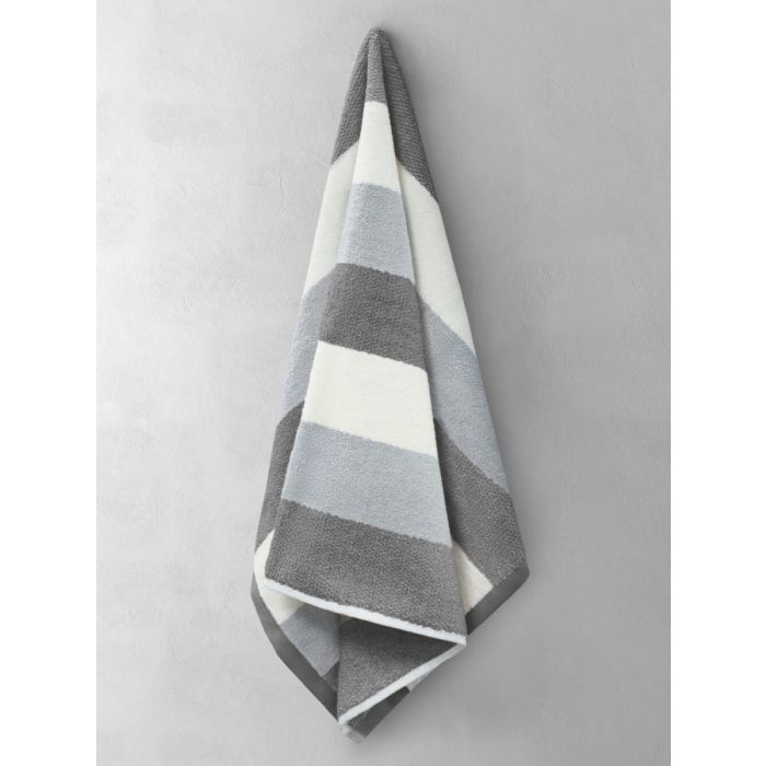 The Home Collection Weston Stripe Bath Towel Grey 2 Shaws Department Stores