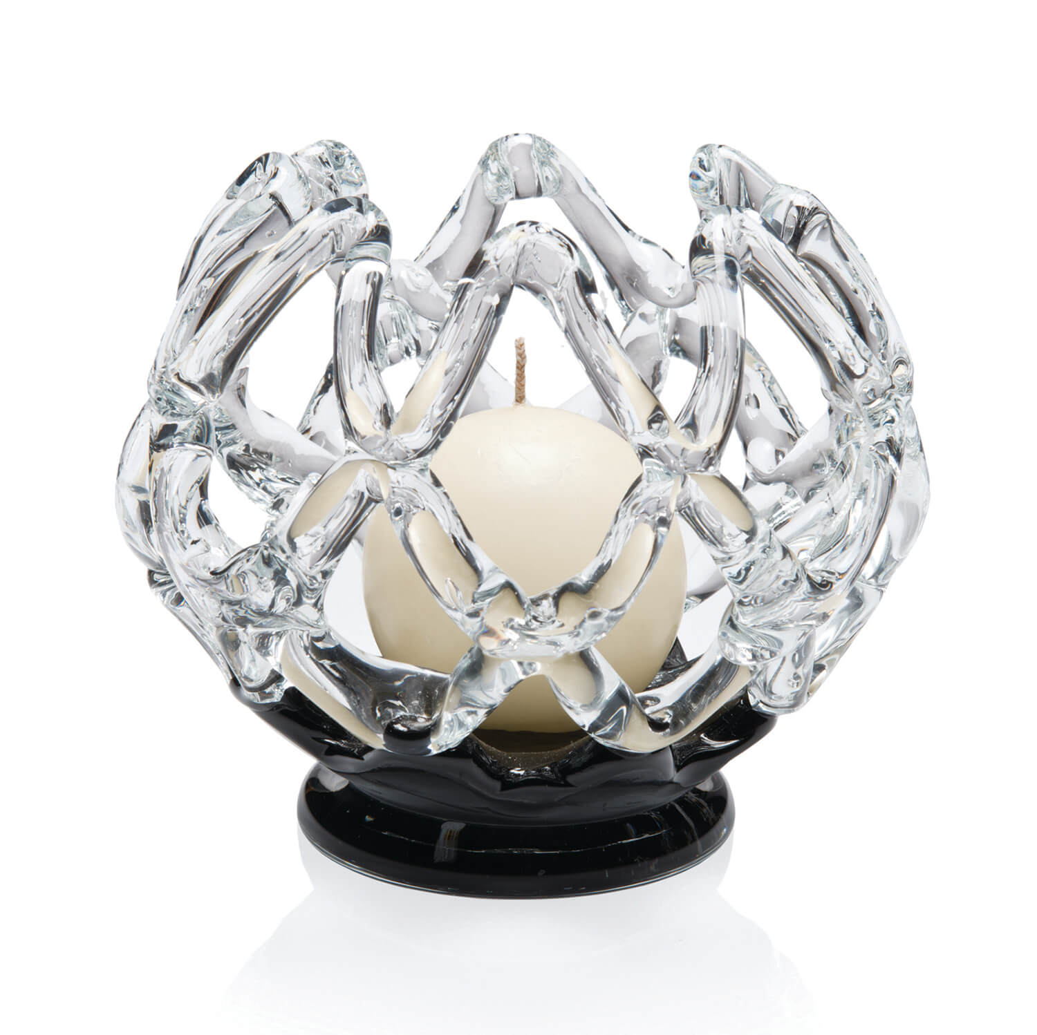 Newgrange Living Inet Ball Candleholder - 16.5cm - Black 1 Shaws Department Stores