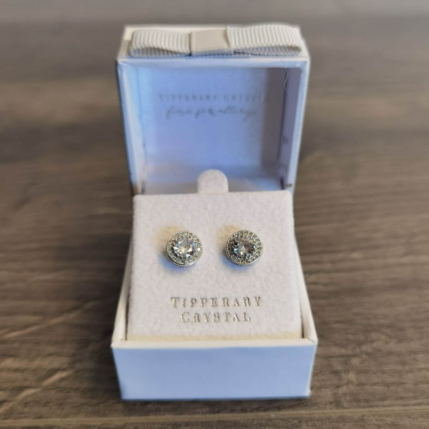 Tipperary Jewellery Round Earrings with Pavé Surround - Silver 2 Shaws Department Stores