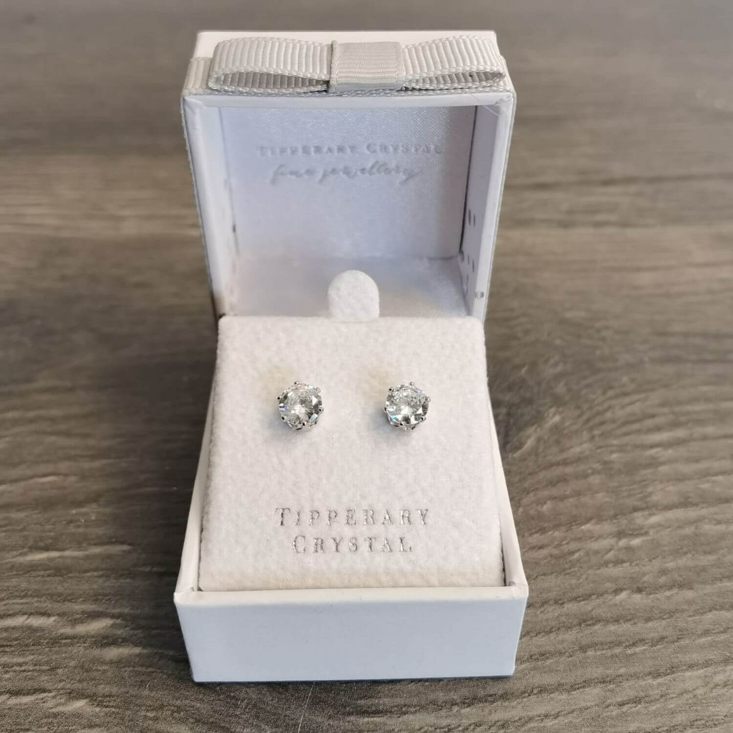 Tipperary Jewellery Clear Stone Silver Stud Earrings - 6mm 2 Shaws Department Stores