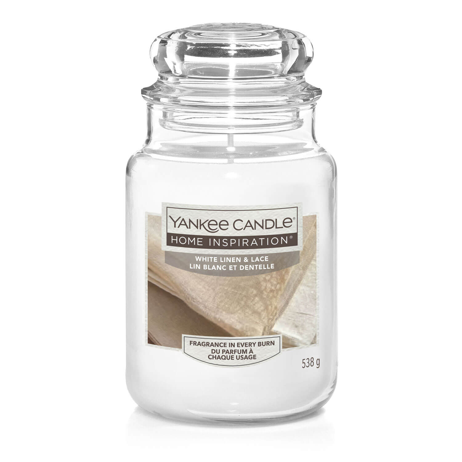 Yankee Candle Home Inspiration Large Candle - White Linen & Lace 1 Shaws Department Stores