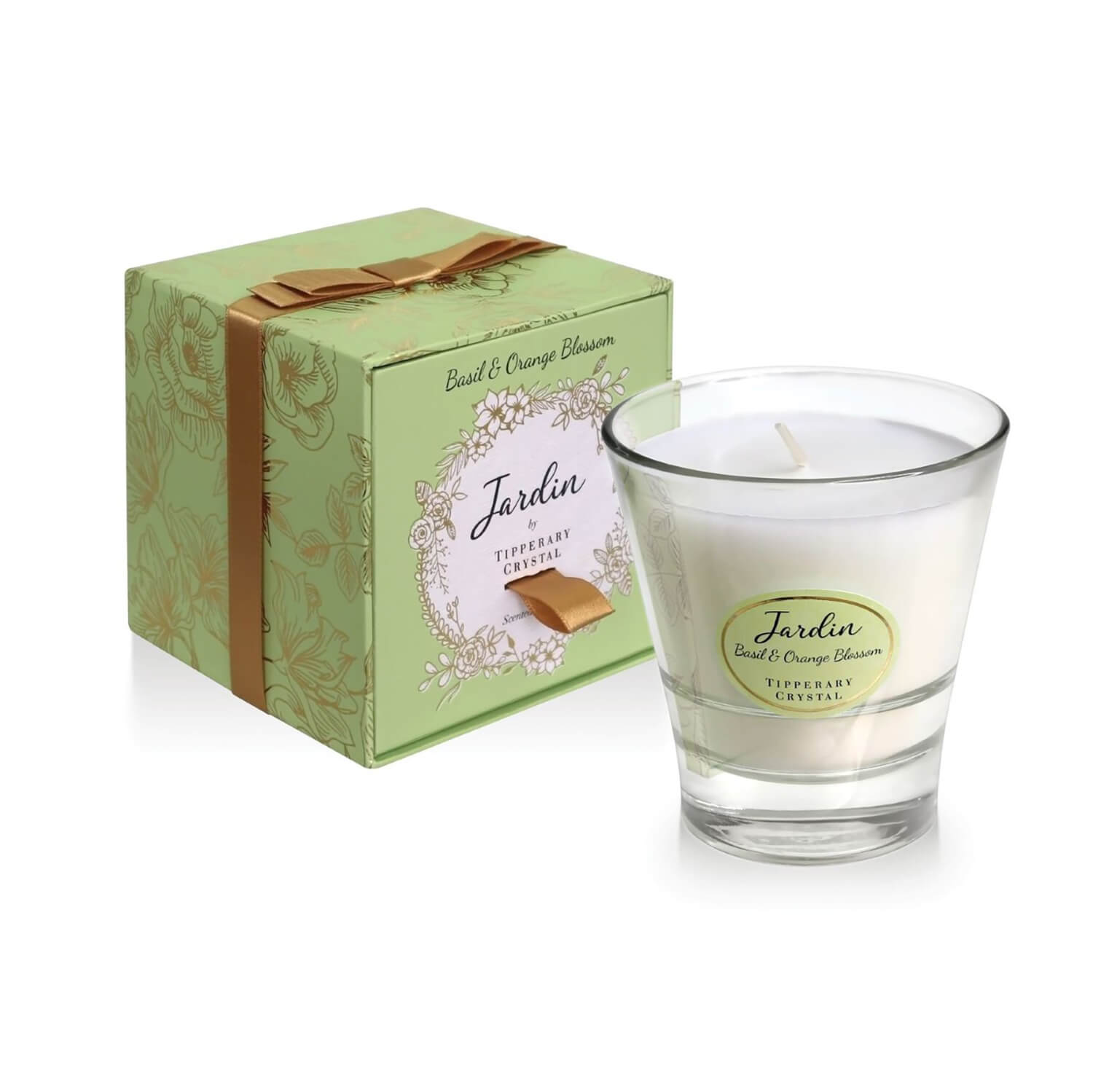 Tipperary Crystal Jardin Collection Candle - Basil & Orange Blossom 1 Shaws Department Stores