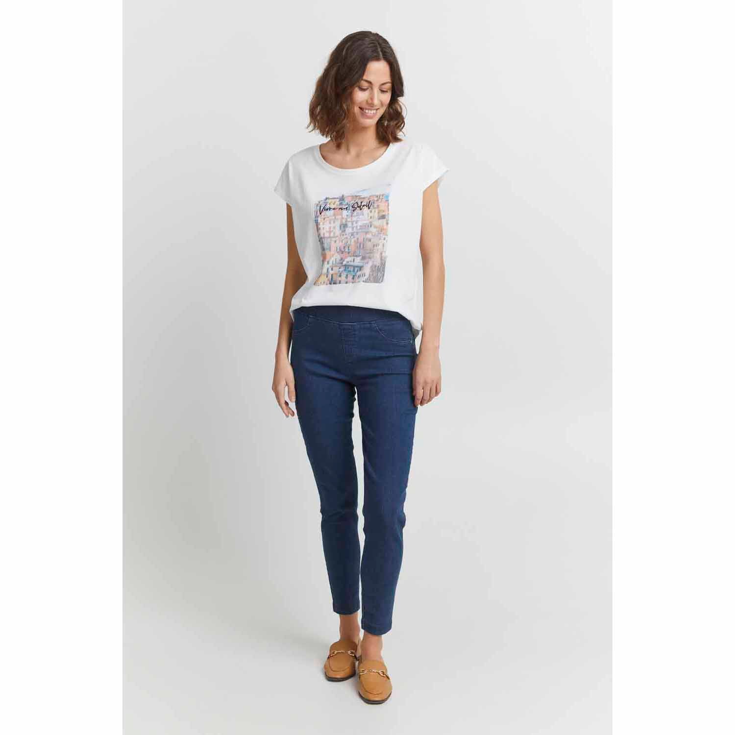 Fransa Vacomfy Denim Leggings 3 Shaws Department Stores