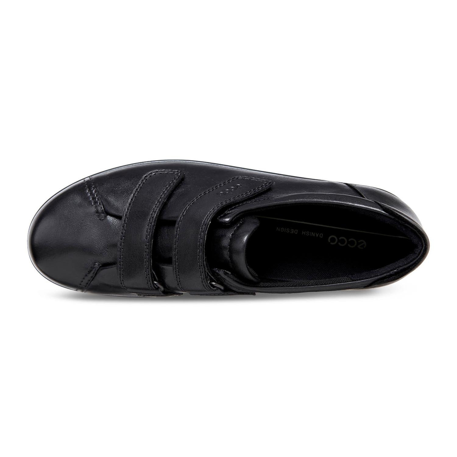 Ecco Soft 2 Ladies Velcro Strap Shoe - Black 3 Shaws Department Stores