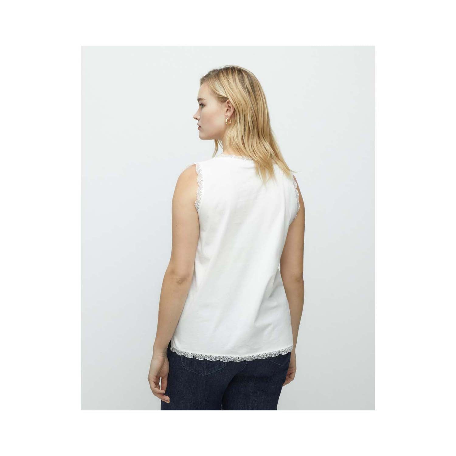 Couchel Plain-Coloured Camisole T-Shirt - White 3 Shaws Department Stores